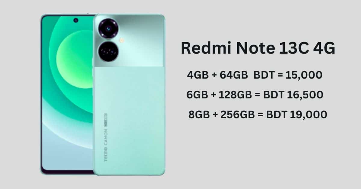 Redmi Note 13C 4G Price in Bangladesh